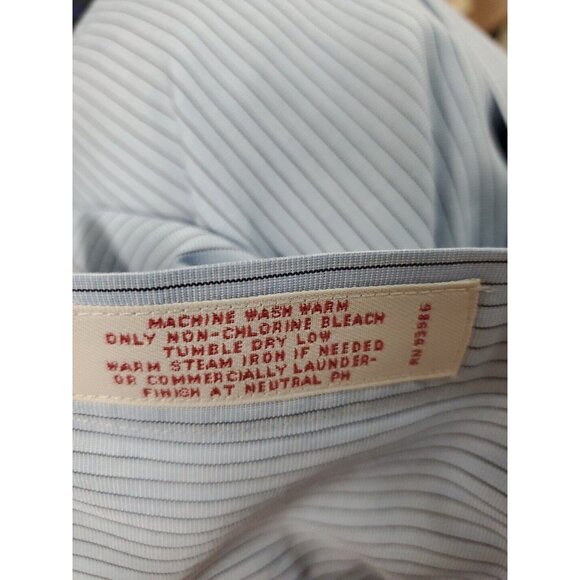 Brooks Brothers Madison 16 - 33 Blue Striped Long Sleeve Button Down Shirt - Picture 6 of 6